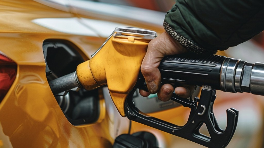 Refueling a car at a petrol station
