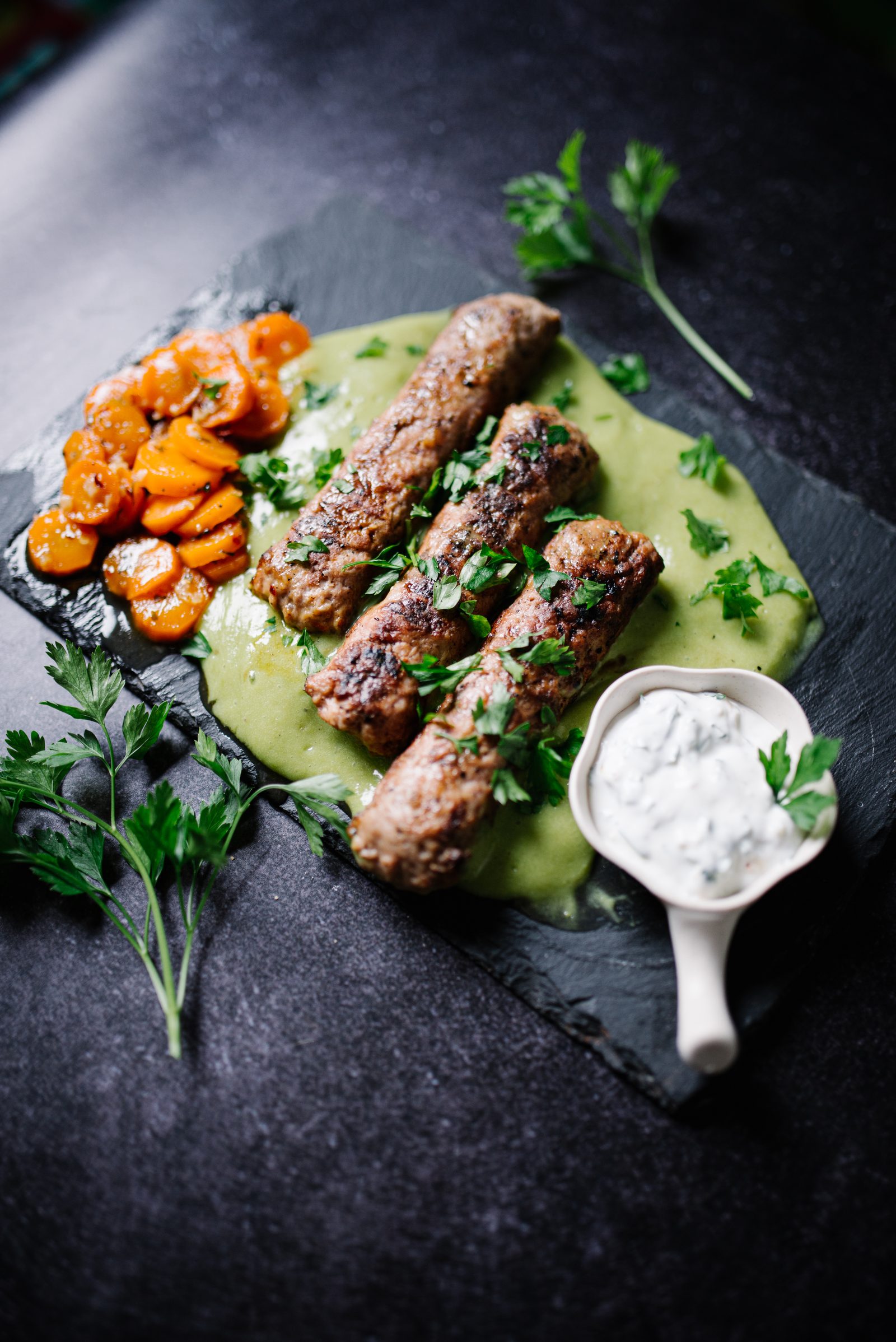 Kebapche grilled minced meat sausages